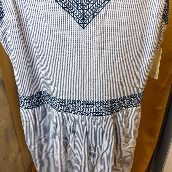 NWT Japna Blue & White Striped Boho Romper Embroidered Summer Festival Jumper - Picture 3 of 8